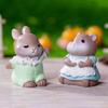 5Pcs/Set Resin Craft Animal Easter Decoration Maid Rabbit Cat Mouse Mini Miniature Figure Miniature Sculpture Bonsai Display