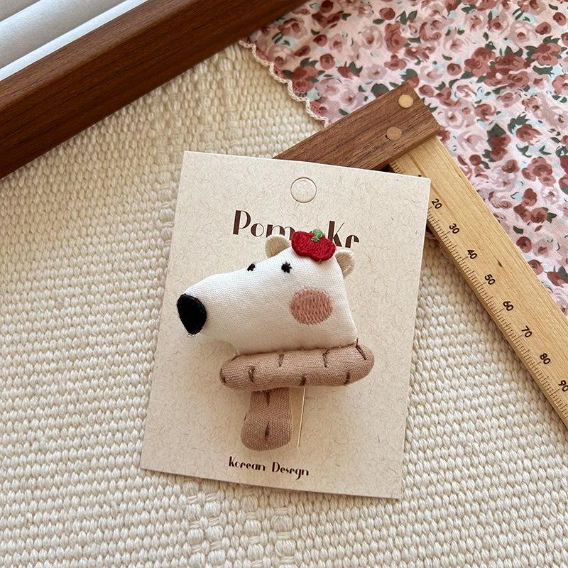 Korean Style Cartoon Bear 3D Cotton Baby Hair Clip