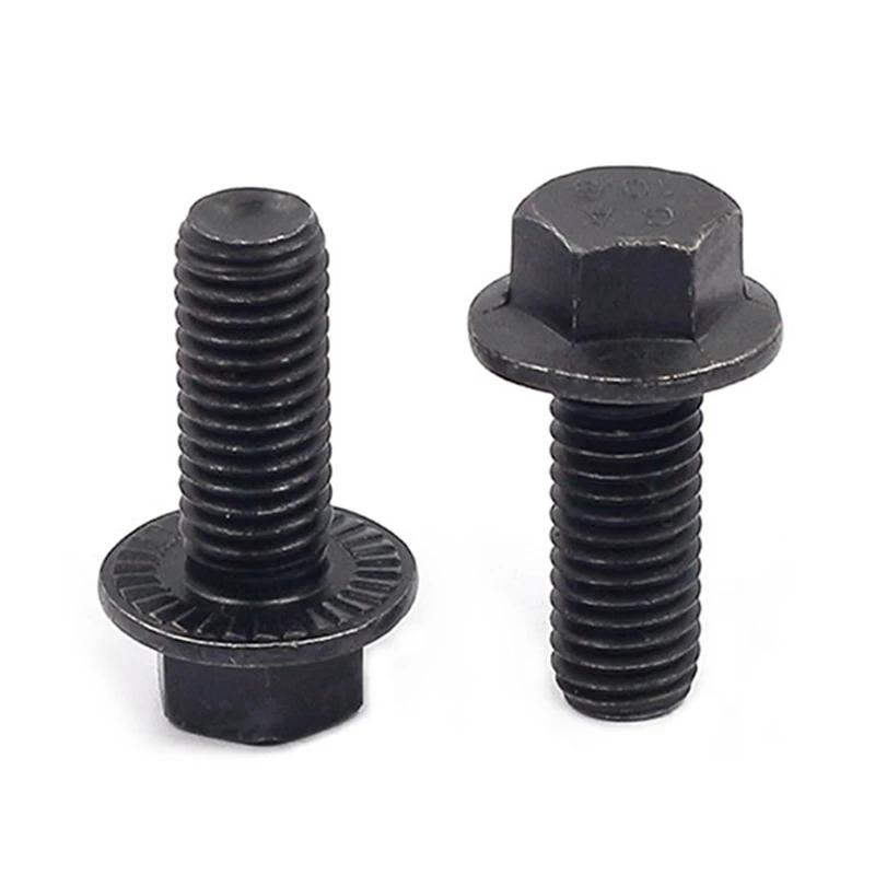 M5 M6 M8 M10 M12 M14 M16 Güte 10.9 Hochfest Schwarz Kohlenstoffstahl Sechskant Sechskopf Flanschschrauben Schrauben