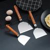 Stainless Steel Wooden Handle Teppanyaki Shovel Non-Slip Frying Fish Pancake Turners Kitchen Cooking Utensils