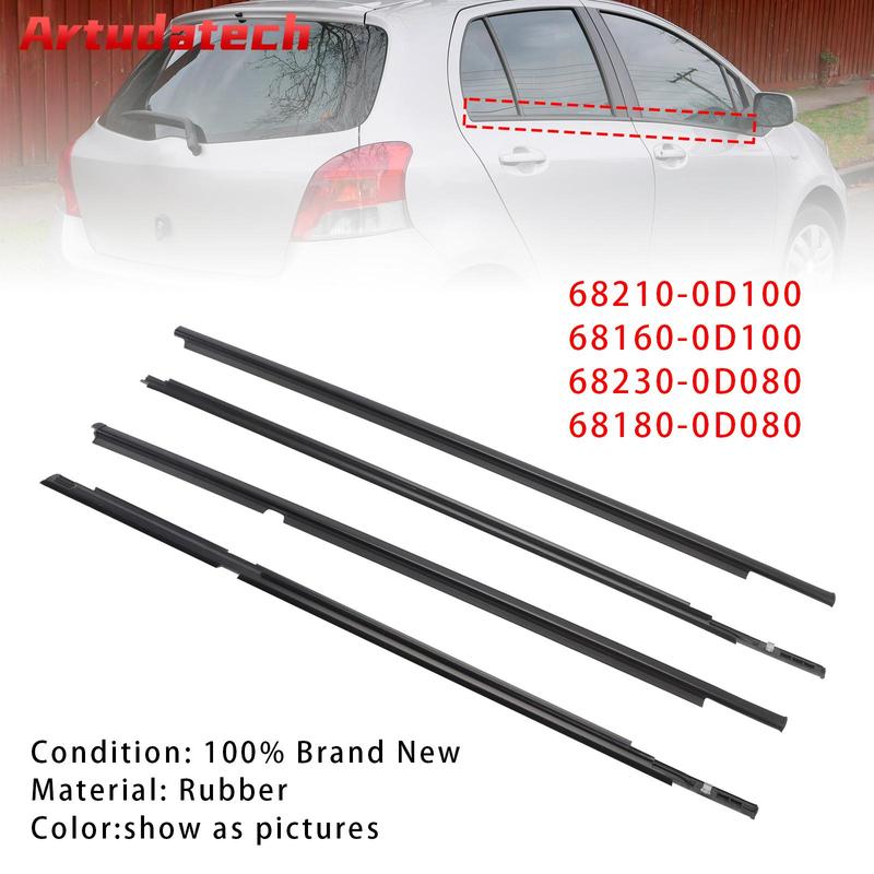 Artudatech 4 шт. Наружный уплотнитель оконной двери для Toyota Yaris Hatchback Автоаксессуары