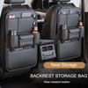 Car Seat Back leather Organizer High-Capacity Multi-functional  Multi-Pocket Backseat Storage Bag Wear-Resistant Anti Kick Mat