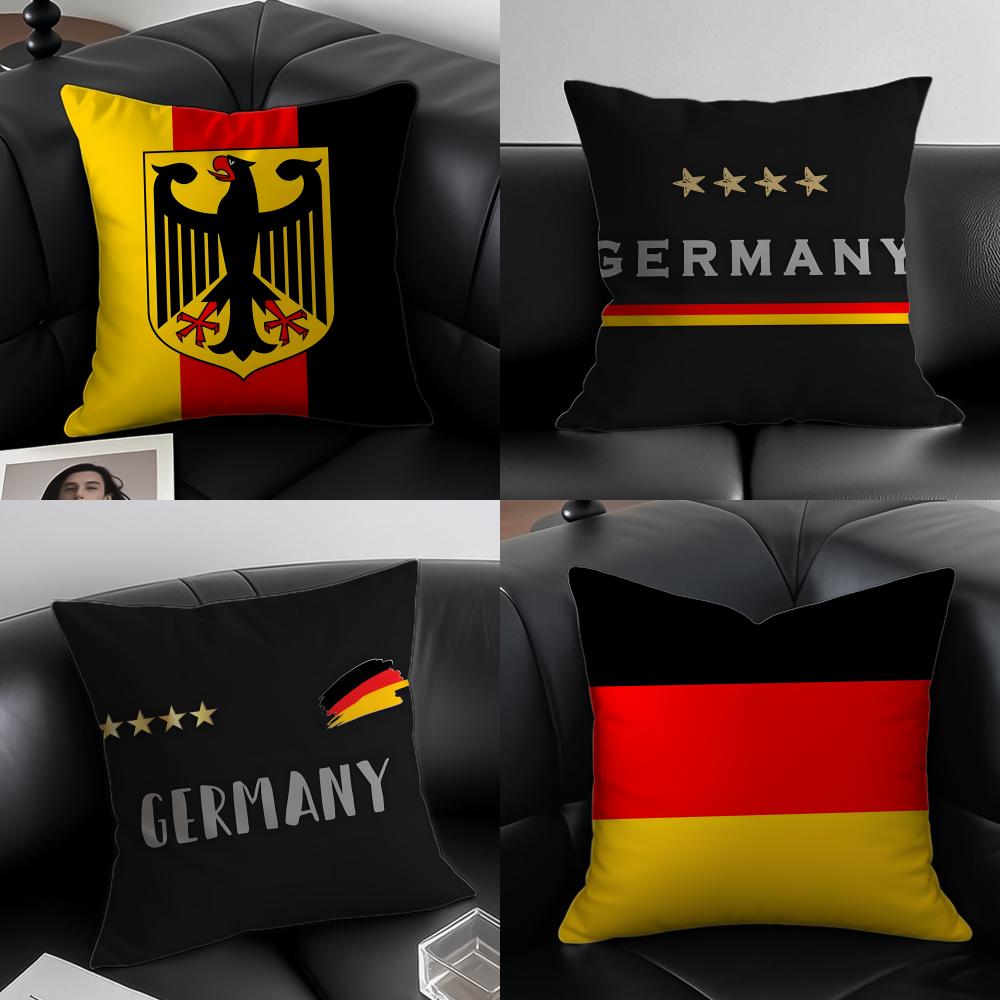 Honorary Proud GGermany Flag Black red yellow Cushion Cover Pillow Case Antidustmite Invisible zipper silky plush cushion