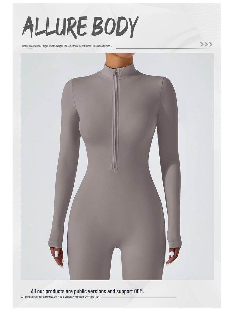 Langarm-Yoga-Jumpsuit für Damen mit hoher Intensität zum Laufen