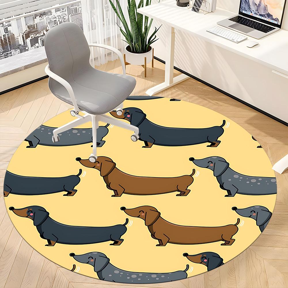 1pc Dachshund Pattern Chair Carpet for Office, Non-slip, Soft and Durable Office Rug, Perfect for Office Yy260131032