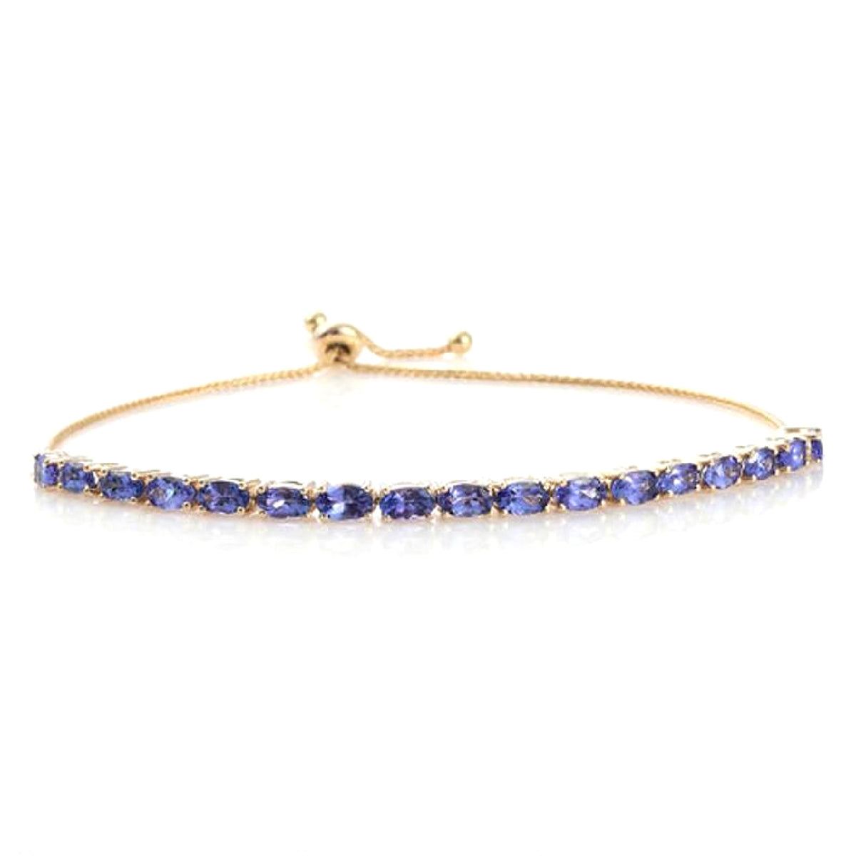 

Tanzanite Tennis Bracelet - 925 Sterling Silver Gold Plated