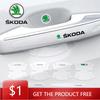 Car Sticker Car Styling Door Bowl Anti-scratch Badge Clear Door Handle Stickers For Octavia 3 Superb Kamiq KAMIQ Rapid Fab