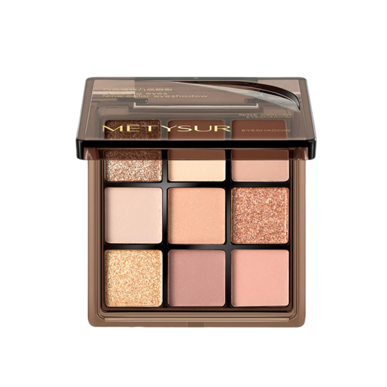 

Ash Series 9-Color Eyeshadow Palette: Pearl, Matte, and Glitter. 12-hour long-lasting color payoff, beautiful pigmentation, dimension, and high