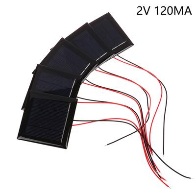 Micro Solar Board Photovoltaic 5Pcs 2V120Ma Solar Cells With Wires Solars Epoxy