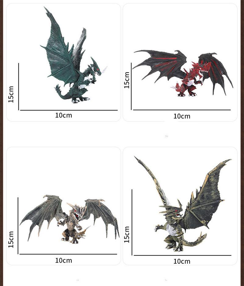 Kids Dinosaur Monster Model Figure Toys 3D Flying Dragon with Wings for Boys Gift Desktop Ornaments