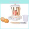 Wooden Fake Kitchen Coffee Maker With Juicer Playset For Kids