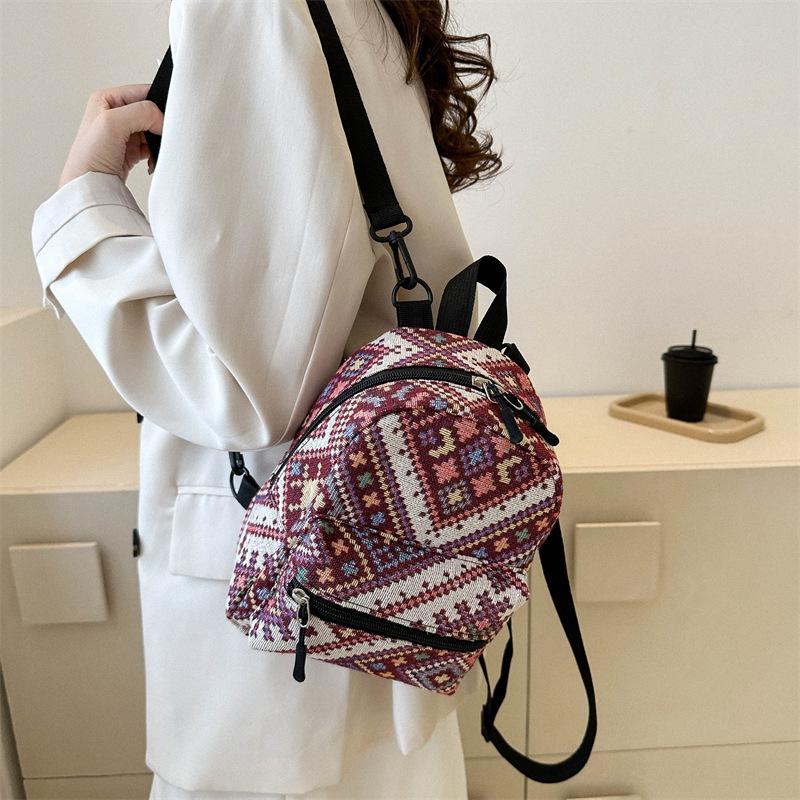 Ethnic Style Retro Small Backpack 2025 Autumn New Versatile Women's Backpack Foreign Style Large Capacity Travel Backpack