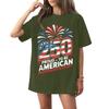 Women's Fashionable Casual Short-Sleeve Neck Printed T-Shirt for the 254th Anniversary of the Founding of the United States