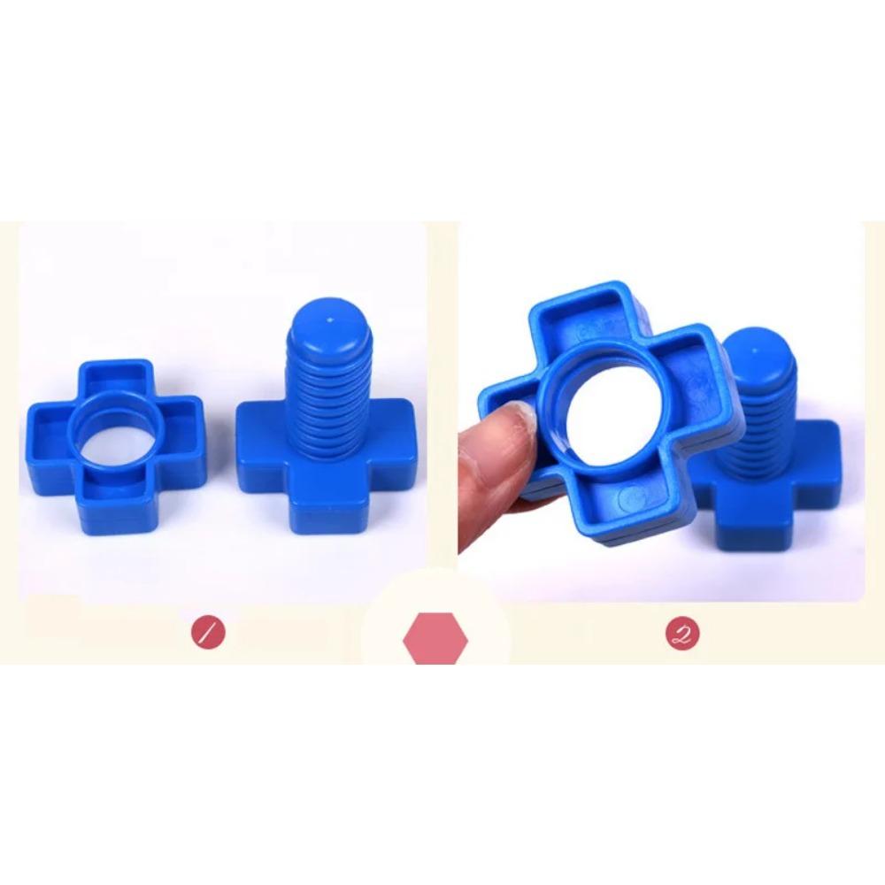 5 Set Viti Blocchi da Costruzione Blocchi ad Incastro in Plastica Giocattoli a Forma di Dado per Bambini Giocattoli Educativi Modelli in Scala Montessori Regalo