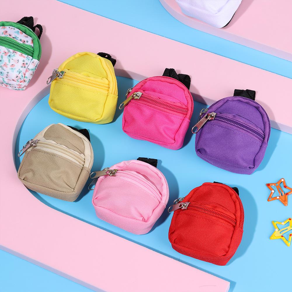 For 1/6 Doll Backpacks Cute Doll Bag Fashion Mini Rucksack Keychain Travel Case Haversack Child Gift Doll Accessories Supplies