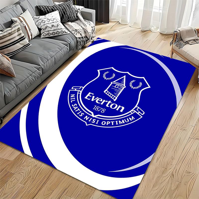 Tappeto Blu Logo Everton 1878 adatto come tappetino antiscivolo per il soggiorno o il divano della camera da letto