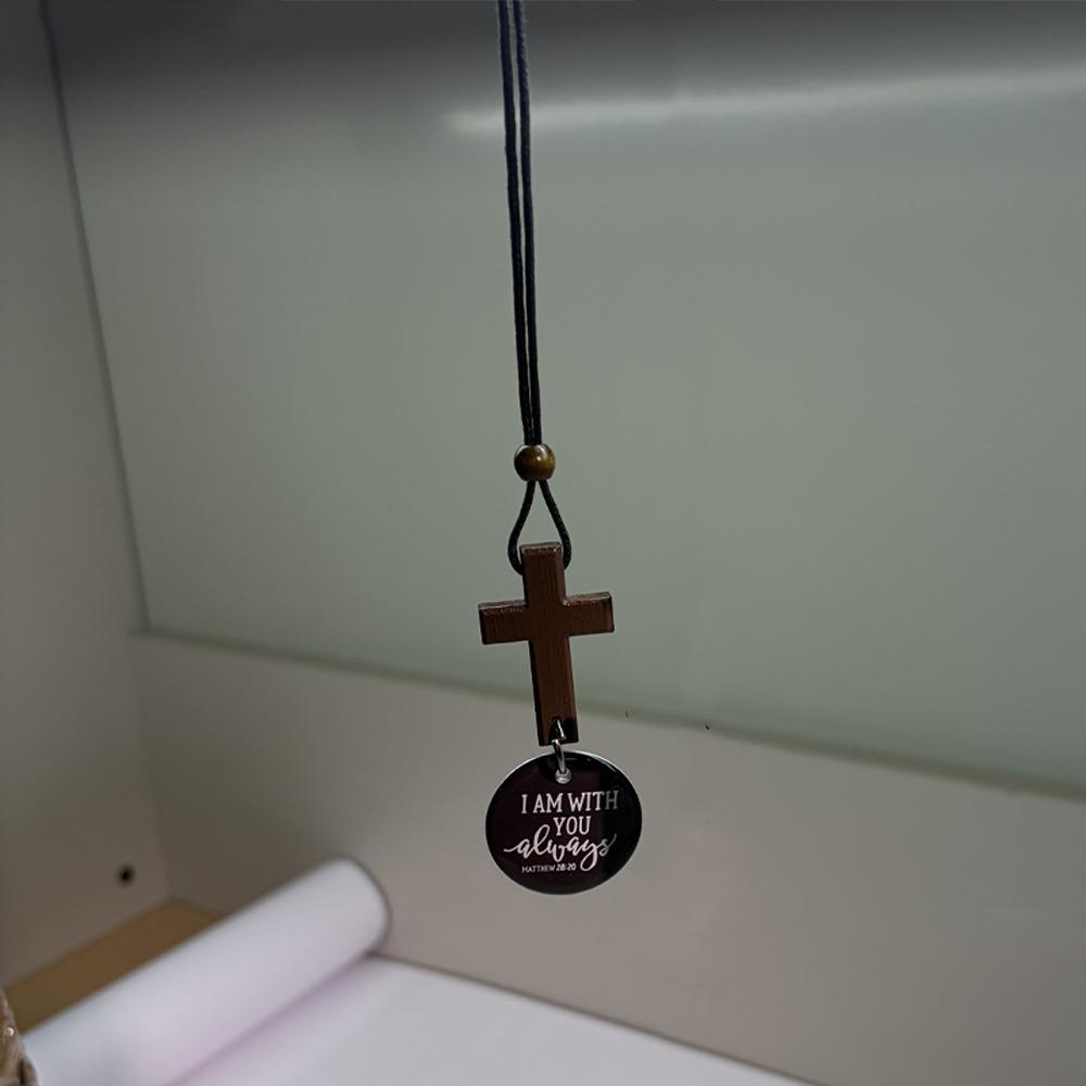Handgefertigter NFC Bibelkreuz-Anhänger Holzkreuz Auto-Spiegel-Hänger Schmuck Geschenk