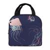 Jellyfish In The Ocean Pink Blue Insulated Lunch Bag for Kids School Cooler Thermal Food Box Tote Portable Lunch Boxes Container