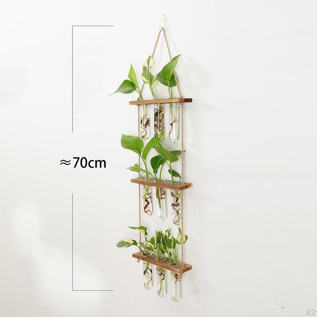 Plant Stand,Plant Container w/ Wooden Stand,Wall Hanging Planter Modern Flower Bud Vase Stand, Decor