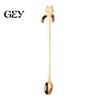 Dessert Stirring Spoon 304 Stainless Steel Coffee Spoon, Hanging Cat for Mugs Tall Cups, Long Eco-friendly Drink Stirrer Handle Tea Ideal Desserts