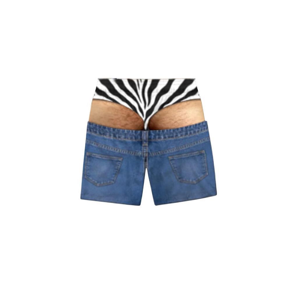 Men's Fun Print Waist Swim Trunks and Beach Shorts with Elastic Waistband