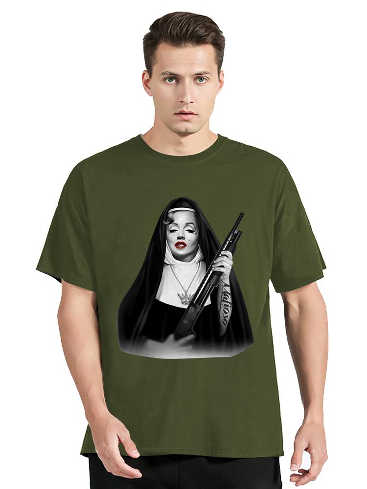 Horror Unholy Nun T-Shirt Unisex Plus Size O-Neck Tops Summer Casual Streetwear Tees Graphic Unisex Tshirt Cotton Fitness Clothes