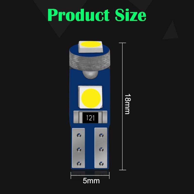10Pcs T5 3030 3SMD LED Bulb Car Interior Light High Bright Dashboard Warming Indicator Wedge Auto Instrument Lamps