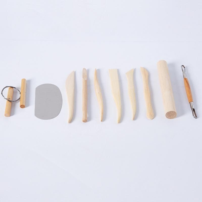 Clay Sculpting Tools Set 10 Piece Pottery Carving Tool with Wire Cutter for Ceramic Trimming Scraping and Detailing