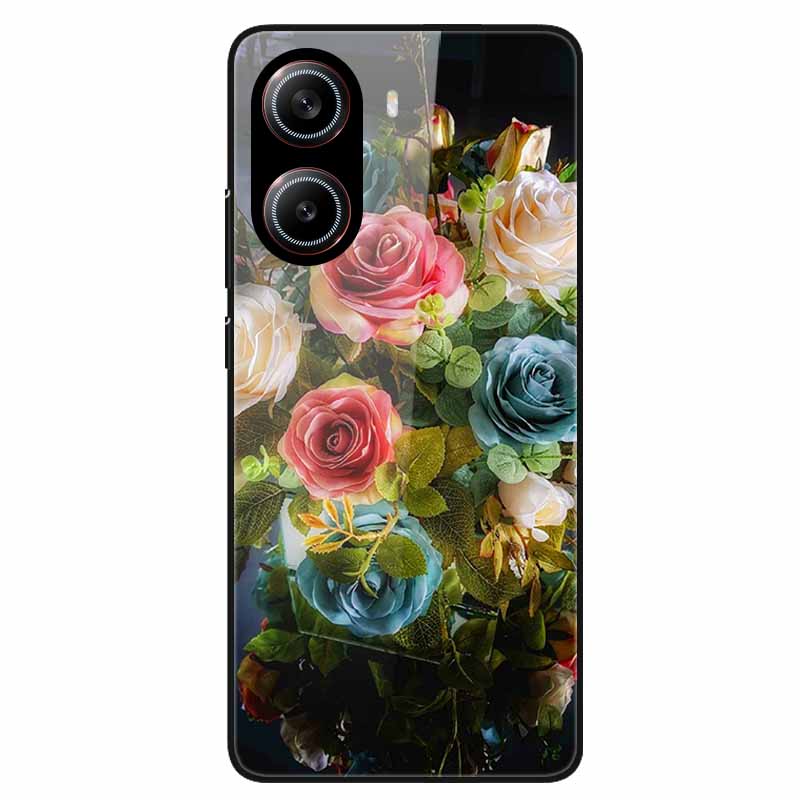 For Poco X7 Pro 5G Case Flower Hard Back Cover Tempered Glass Cases for Xiaomi Poco X 7 Pro X7Pro Hard Shells PocoX7Pro 2025 New