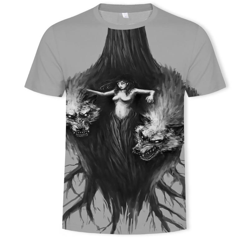 Men's 3D Printed T-Shirt Animal Pattern Printing Short Sleeve O-Neck Pullover Casual Top