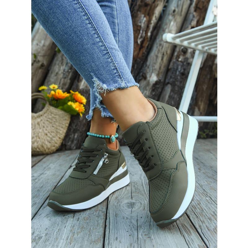 Plus Size Sneakers Fall 2025 New Platform Lace-up Comfortable Running Shoes for Women
