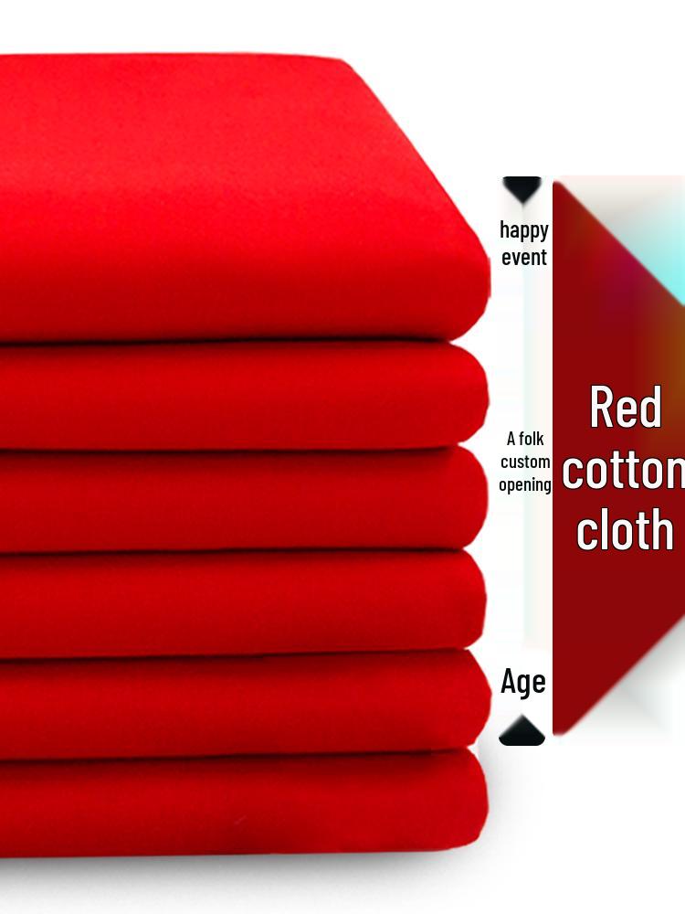 Bright Red Pure Cotton Fabric for Ceremonies: 3x3 Feet for Engagements, Weddings, Buddhist Altars, and Chinese Style Events