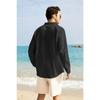 Men Stand Collar Solid Long Sleeve Shirt, Cotton Linen-like Breathable Casual Shirt Cross-border Men Top