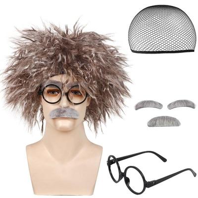 Old Professor Scientist Brown Wig