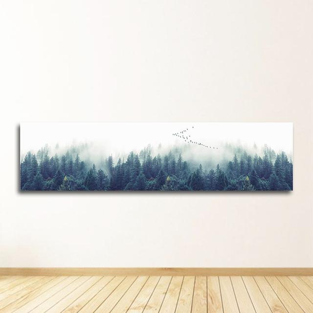 

Картина на стену для гостиной, скандинавский декор, туманный лес, пейзаж, настенный художественный постер, холст, художественный принт, лес 20cm×40cm NoFrame