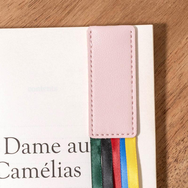 Colorful Ribbon Pu Leather Bookmark Reusable Delicate Ribbon Bookmarks Multi-Purpose Long Tassel Bookmark Student Stationery