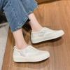 Hong Kong lazy one-pedal single shoes women's 2025 new little white shoes spring breathable mesh sequins platform casual board shoes