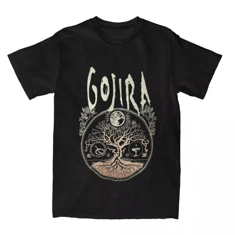 Summer Fashion Men and Women Gojiras Rock Metal Band Print T-shirt Pure Cotton Loose Casual Old-fashioned Retro 2DT-shirt