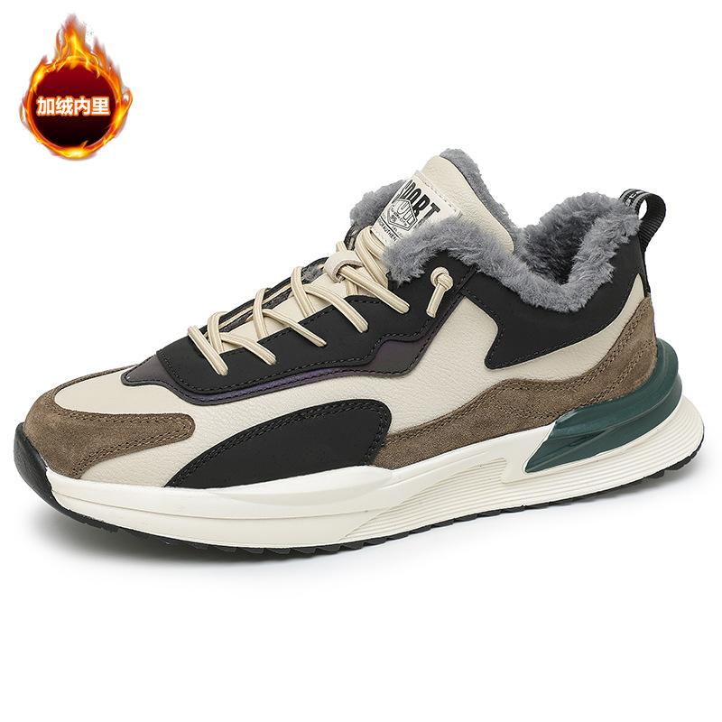 

Forrest Gump men s shoes new winter velvet thickened warm men s sports and leisure youth running shoes men 39 бежевий