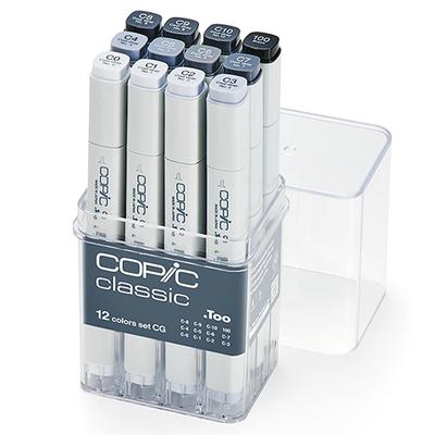 Copic Classic 12-Color Set CG Markers - Ideal for Artists & Designers