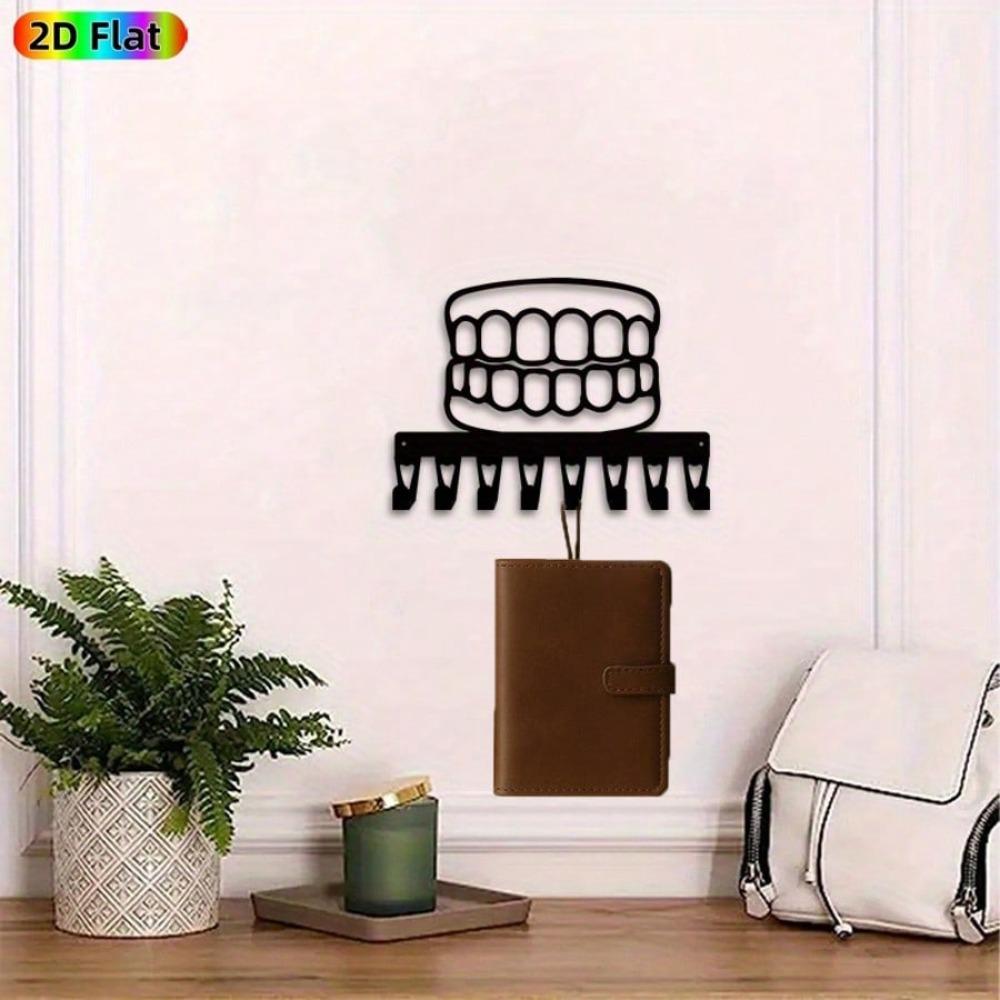 Minimalist Dental Key Holder Wall Hooks Single Piece Metal Wall Art Decor