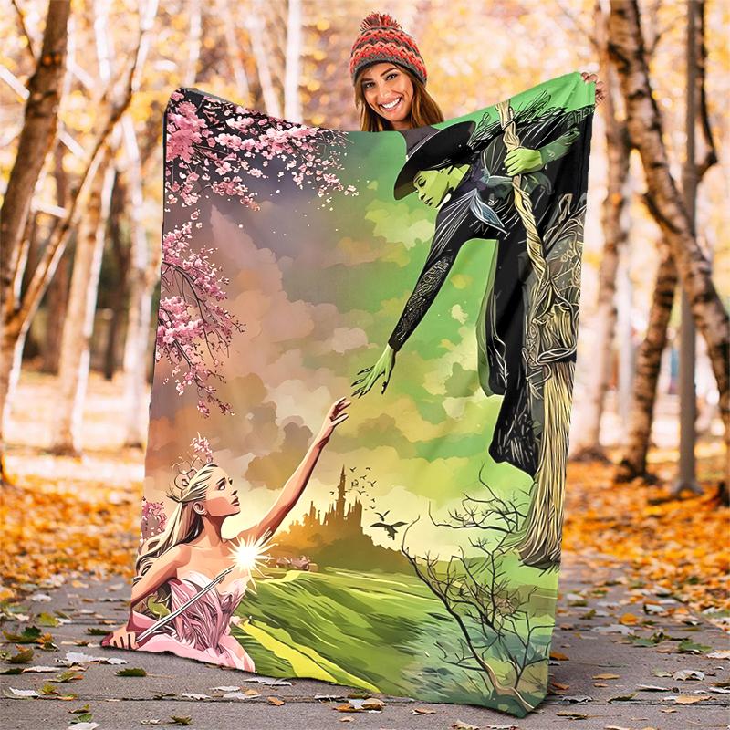 Wicked Flannel Blanket Soft Warm All-Season Throw, Design for Camping, Car Travel, Hiking Sofa, Bed, Office Perfect Gift for Parties
