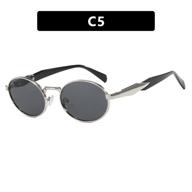2024 Trendy Oval Metal Sunglasses - Retro Street Style for Women