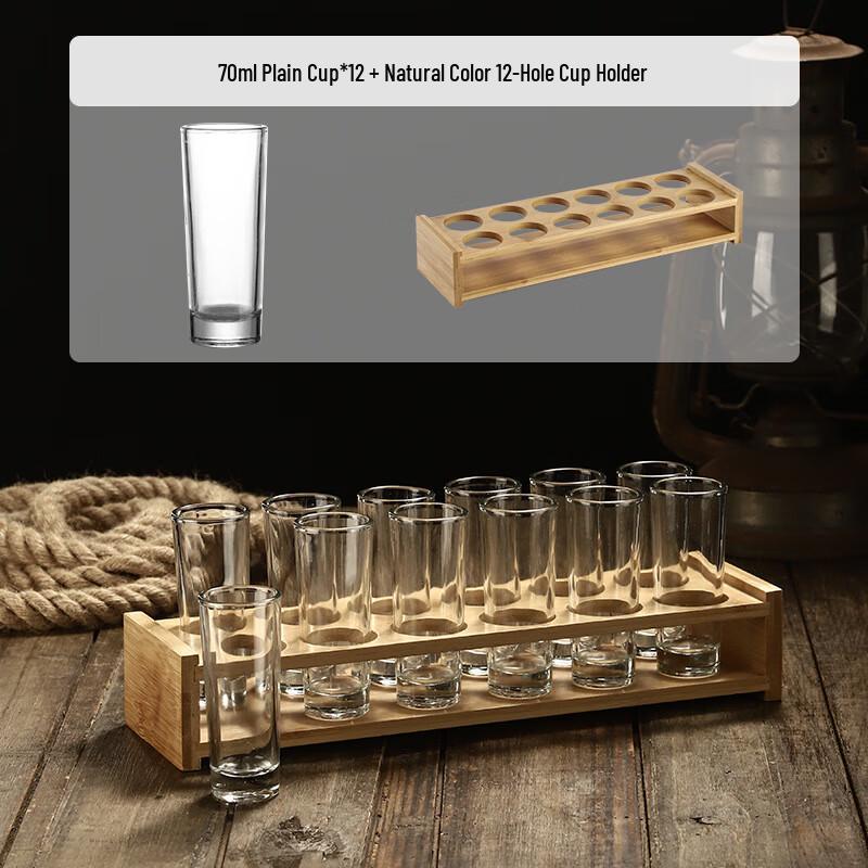 OIMG Baijiu Spirit Glass Set with Bamboo Rack