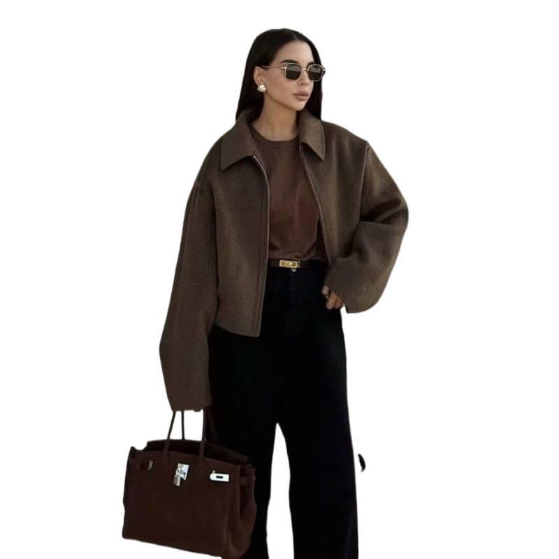 European & American Women's Retro Color Lapel Short Jacket