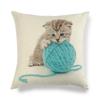 Cute Cat Linen Sofa Cushion Cover - Simple Style, Special Edition 430