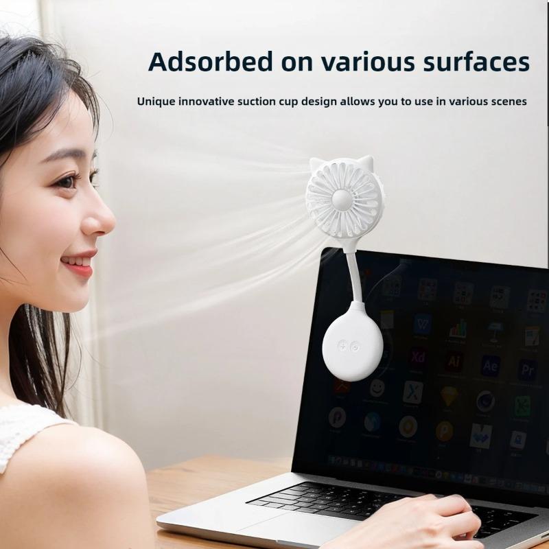 Mobile Phone Back Sticker Suction Cup Small Fan  Home USB Desktop Mini Fan  Outdoor Portable Folding Fan  Children's Gift
