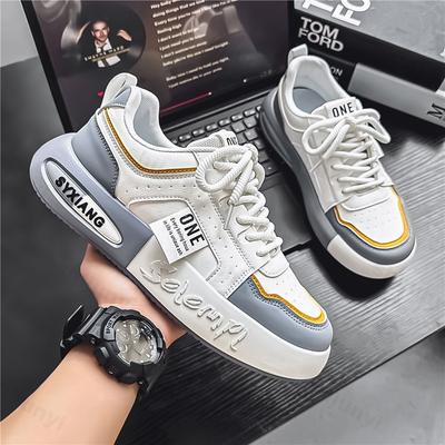 Modische Herren-Freizeit-Sportschuhe 2025 Frühling Modetrend Vielseitige Dicksohlige Low-Top-Schuhe Farbblockiert Bequeme Klobige Sneaker