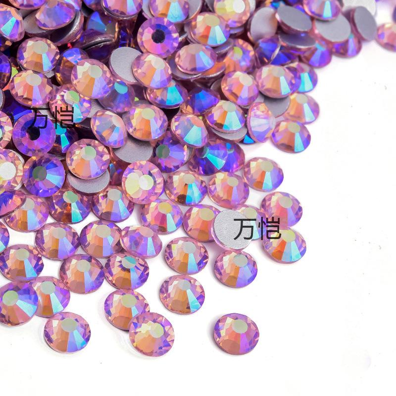 Pink Series Crystal Glass Flat Bottom Diamond Diy Rhinestone Nail Drill Mobile Phone Case Violent Bear Rhinestone Accessories Jewelry