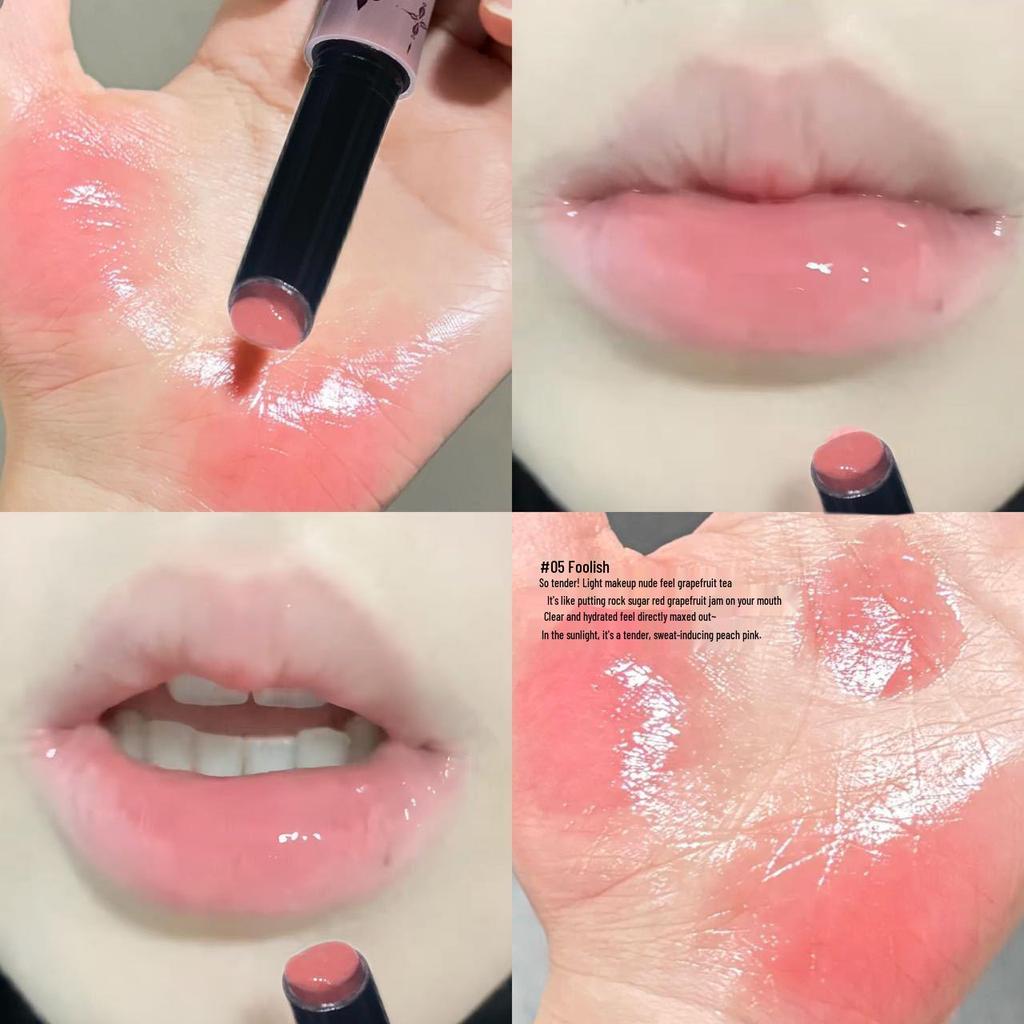 HERORANGE: Starry Light Smile Lipgloss - Feuchtigkeitsspendend, Kühles Schwarzlila mit feinem Schimmer.